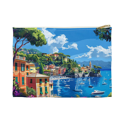 Portofino Coastal Escape Accessory Pouch - Escape to the Charm of the Italian Coast! Available in 2 sizes.