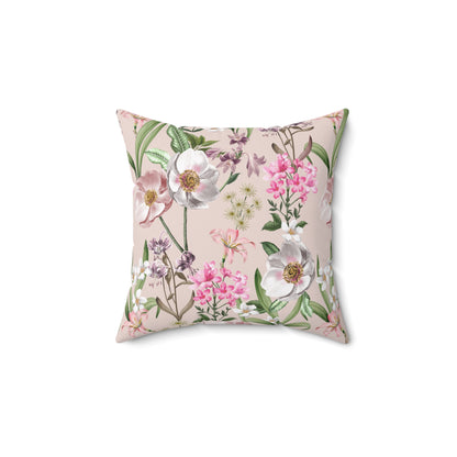 Springtime Bloom Bliss Square Throw Pillow - Spun Polyester - Double-Sided Print - Concealed Zipper - Available in 4 sizes.