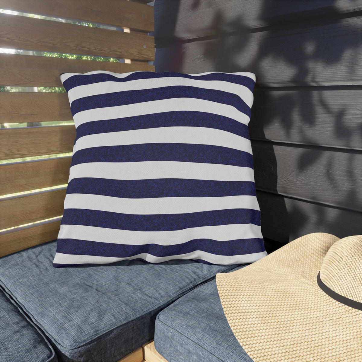 Classic Stripes Celebration Square Outdoor Pillow - Spun Polyester - Double-Sided Print - Concealed Zipper - Available in 3 sizes.
