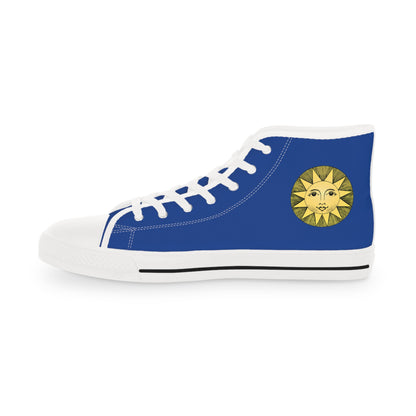 Vintage Sun Men's High Top Sneakers - Step Into the Past – Where Vintage Elegance Shines!