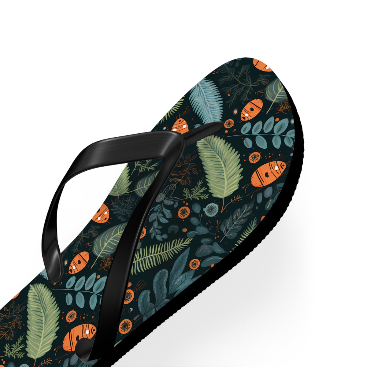 Mysterious Ferns Flip Flops - 5/8" Thick Comfortable Summer or Winter Gym/Sauna Footwear for Men, Women