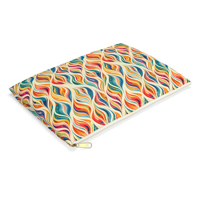 Modern Art Flames Accessory Pouch - Ignite Your Style with Fiery Elegance! Available in 2 sizes.