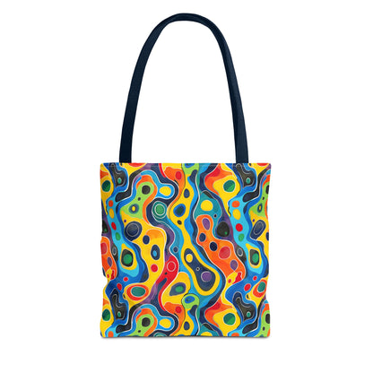 Groovy Splash Tote Bag - Unleash Your Inner Groove with a Splash of Color! Available in 3 sizes.