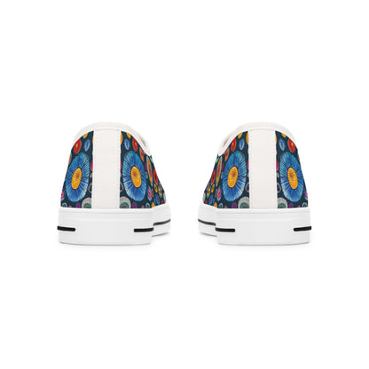 Primordial Space Life Ladies' Low Top Sneakers - Explore the Unseen – Where Science Meets Style!