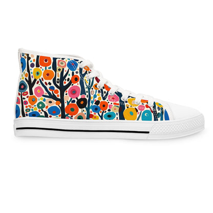 Poppy Forest Ladies' High Top Sneakers - Nature Meets Artistry - Poppy Forest!