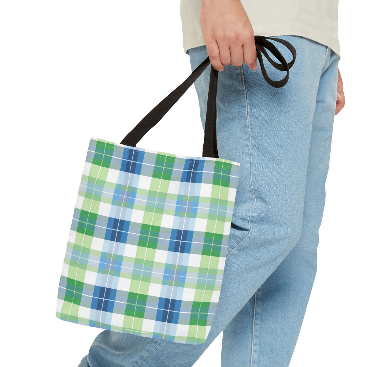 Spring Mist Plaid Tote Bag - Tote Your Essentials in Style - Fresh Plaid for Bright Days! Available in 3 sizes.