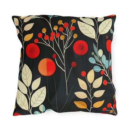 Retro Woodland Whispers Square Outdoor Pillow - Spun Polyester - Double-Sided Print - UV-Resistant - Water-Resistant - Available in 3 sizes.