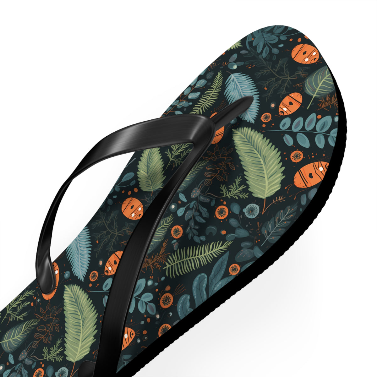 Mysterious Ferns Flip Flops - 5/8" Thick Comfortable Summer or Winter Gym/Sauna Footwear for Men, Women
