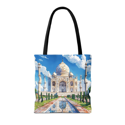 Majestic Taj Mahal Reflection Tote Bag - Carry the Splendor of the Taj Wherever You Go! Available in 3 sizes.