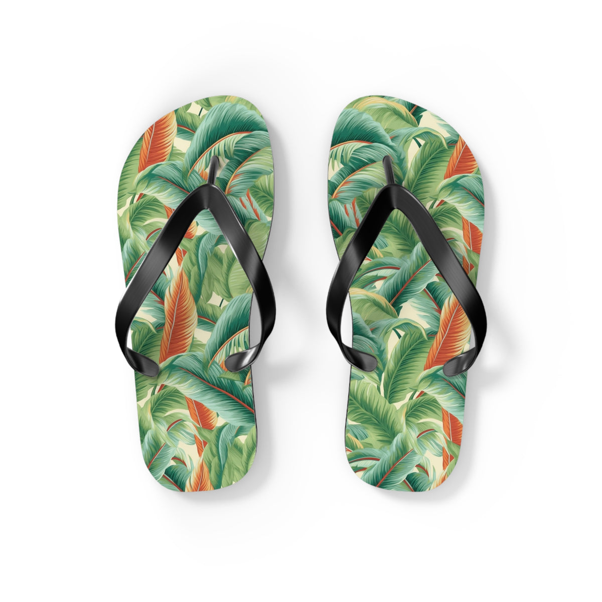 Tropical Old Miami Flip Flops. 5/8" Thick Comfortable Summer or Winter Gym/Sauna Footwear for Men, Women