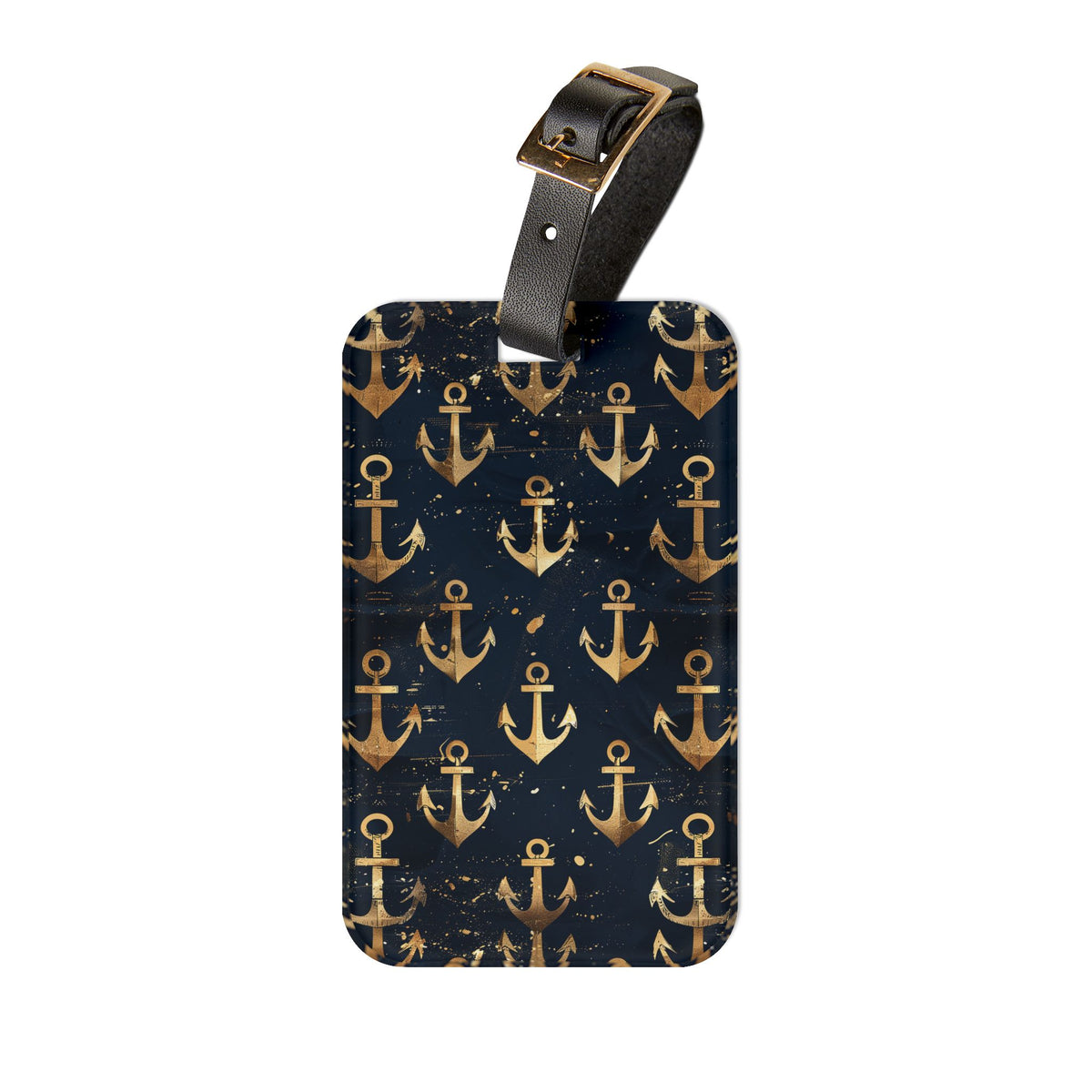 Golden Anchor Acrylic Luggage Tag - Set Sail in Style with Golden Anchor! Ahoy Mates!