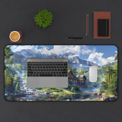 Grand Mountain Lodge Desk Mat (Desk Pad) - Luxury and Nature Unite at Your Desk! Available in 3 sizes.