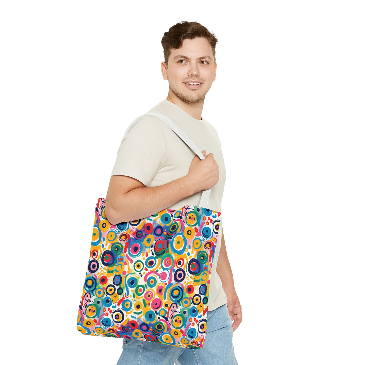Pop Art Swirls Tote Bag - Swirl Your Way Through Life in Bold Style! Available in 3 sizes.