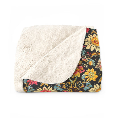 Victorian Vintage Vibes Sherpa Fleece Blanket - Snuggle Up with Timeless Charm! Available in 2 sizes.