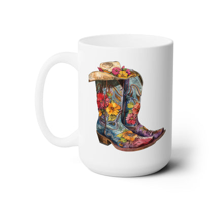 Legendary Lone Star Cowgirl Ceramic Mug - 15 oz - Sip the Spirit of Texas with Every Swig! Yee Ya!