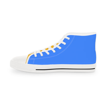 Bold & Gold Men's Two-Tone High Top Sneakers - Stand Out in Style with Classic Blue and Striking Gold! The Perfect Sporty Conbination!