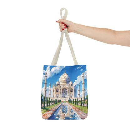 Majestic Taj Mahal Reflection Tote Bag - Carry the Splendor of the Taj Wherever You Go! Available in 3 sizes.