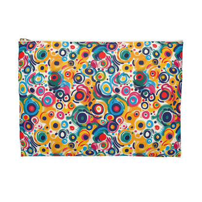 Pop Art Swirls Accessory Pouch - Swirl into Style with a Pop of Color! Available in 2 sizes.