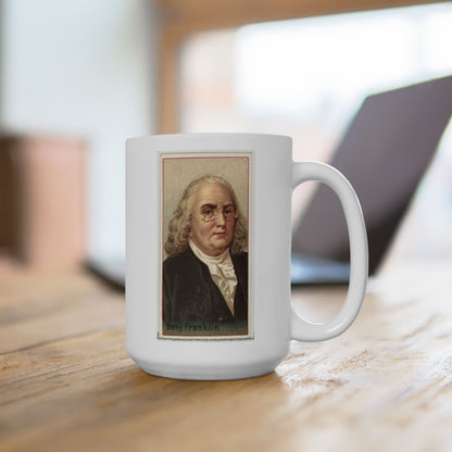 Inventor Series: Benjamin Franklin Ceramic Mug - 15 oz - Bright Ideas with Every Sip!