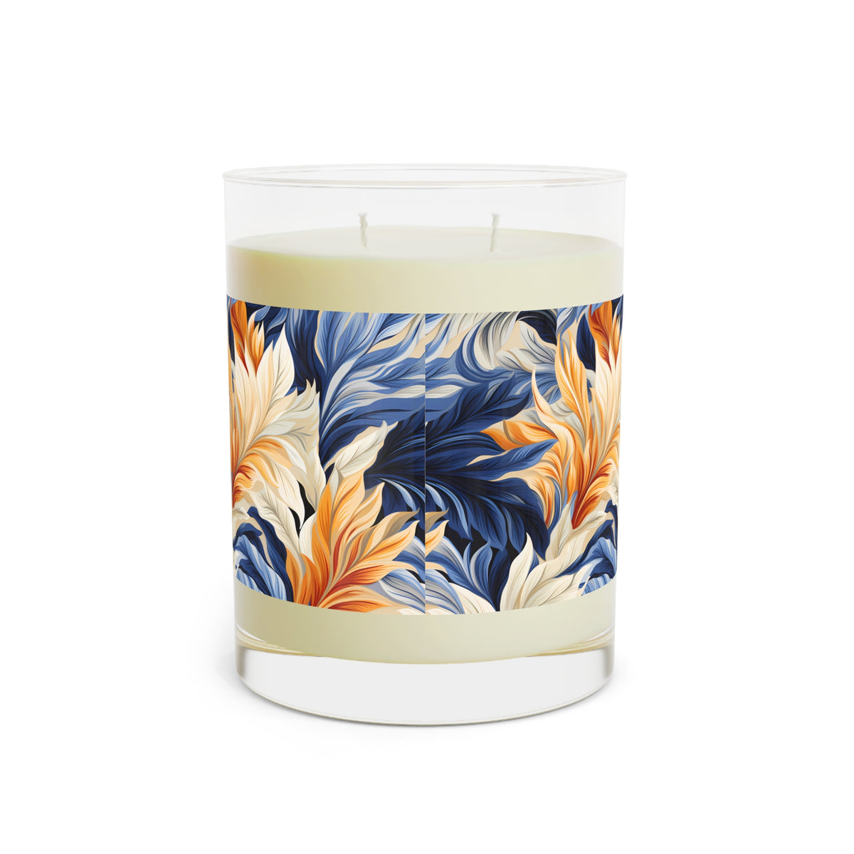 Feathered Fresco Fusion 100% Soy Wax Scented Candle - 11 oz. Full-Glass, Phthalate-Free & Lead-Free - Three Fragrance Options