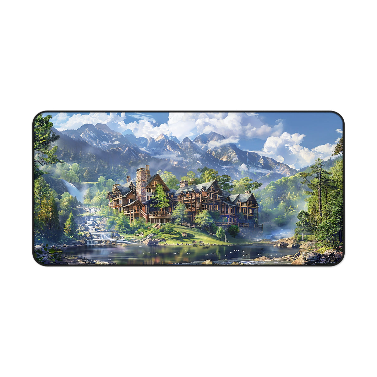 Grand Mountain Lodge Desk Mat (Desk Pad) - Luxury and Nature Unite at Your Desk! Available in 3 sizes.