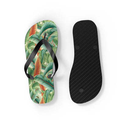 Tropical Old Miami Flip Flops. 5/8" Thick Comfortable Summer or Winter Gym/Sauna Footwear for Men, Women