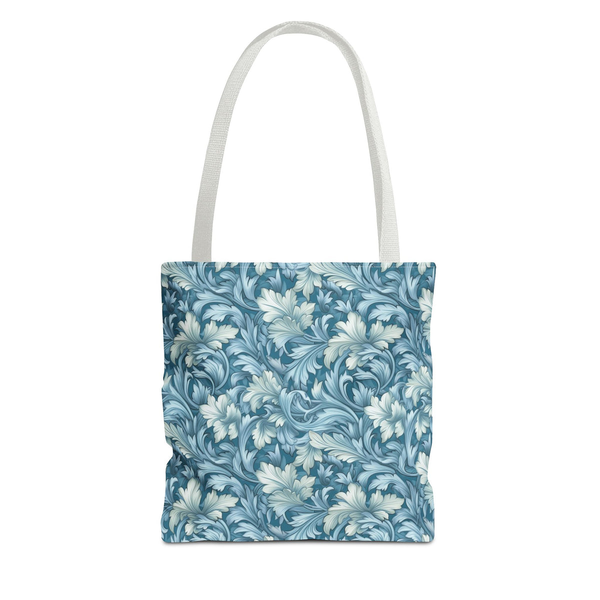 Soft Blue Leaf Tapestry Tote Bag - Leaf Through History with Every Carry! Available in 3 sizes.