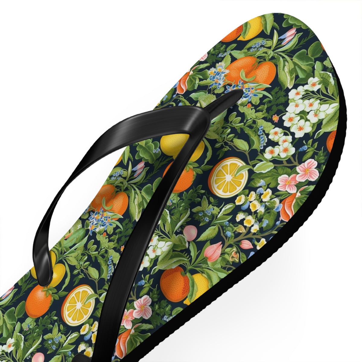 Noble Citrus Mosaic Flip Flops - 5/8" Thick Comfortable Summer or Winter Gym/Sauna Footwear for Men, Women.