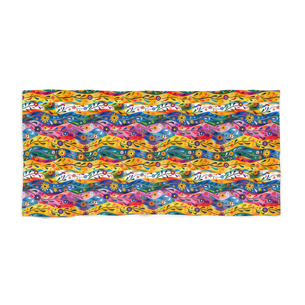 Floral Rhythms Luxurious Beach Towel - Bask in the Rhythm of the Sun! Available in 2 sizes.