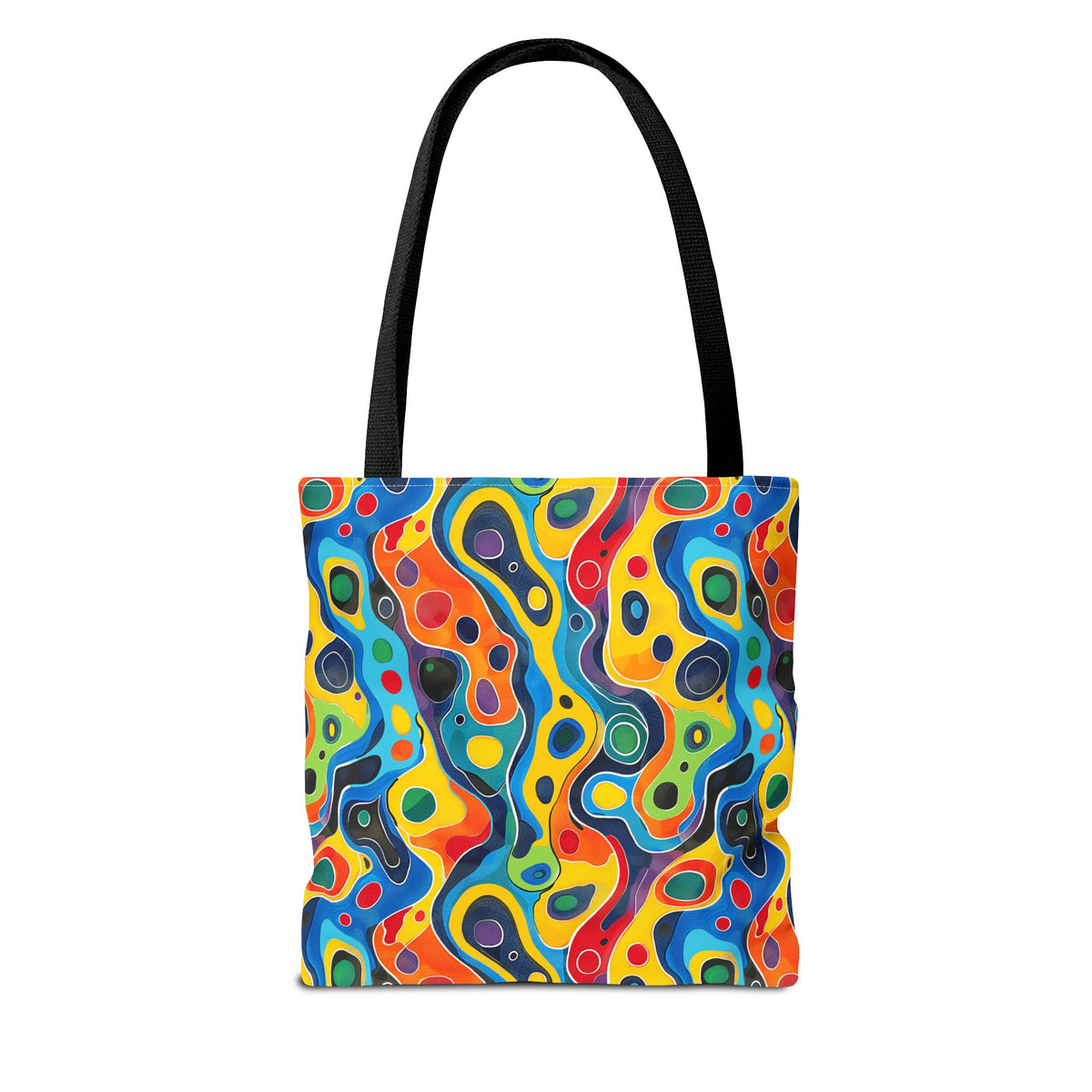 Groovy Splash Tote Bag - Unleash Your Inner Groove with a Splash of Color! Available in 3 sizes.