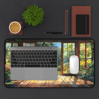 Spring Garden View Desk Mat (Desk Pad) - Bring the Tranquility of a Spring Garden to Your Workspace! Available in 3 sizes.
