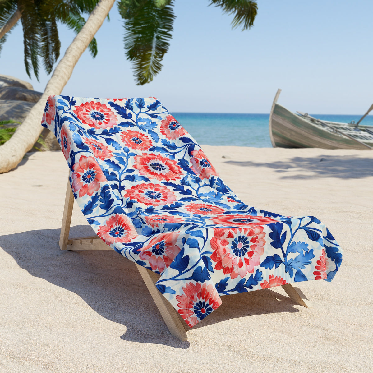 Whimsical Batik Blossoms Luxurious Beach Towel - Wrap Yourself in Whimsy! Available in 2 sizes.
