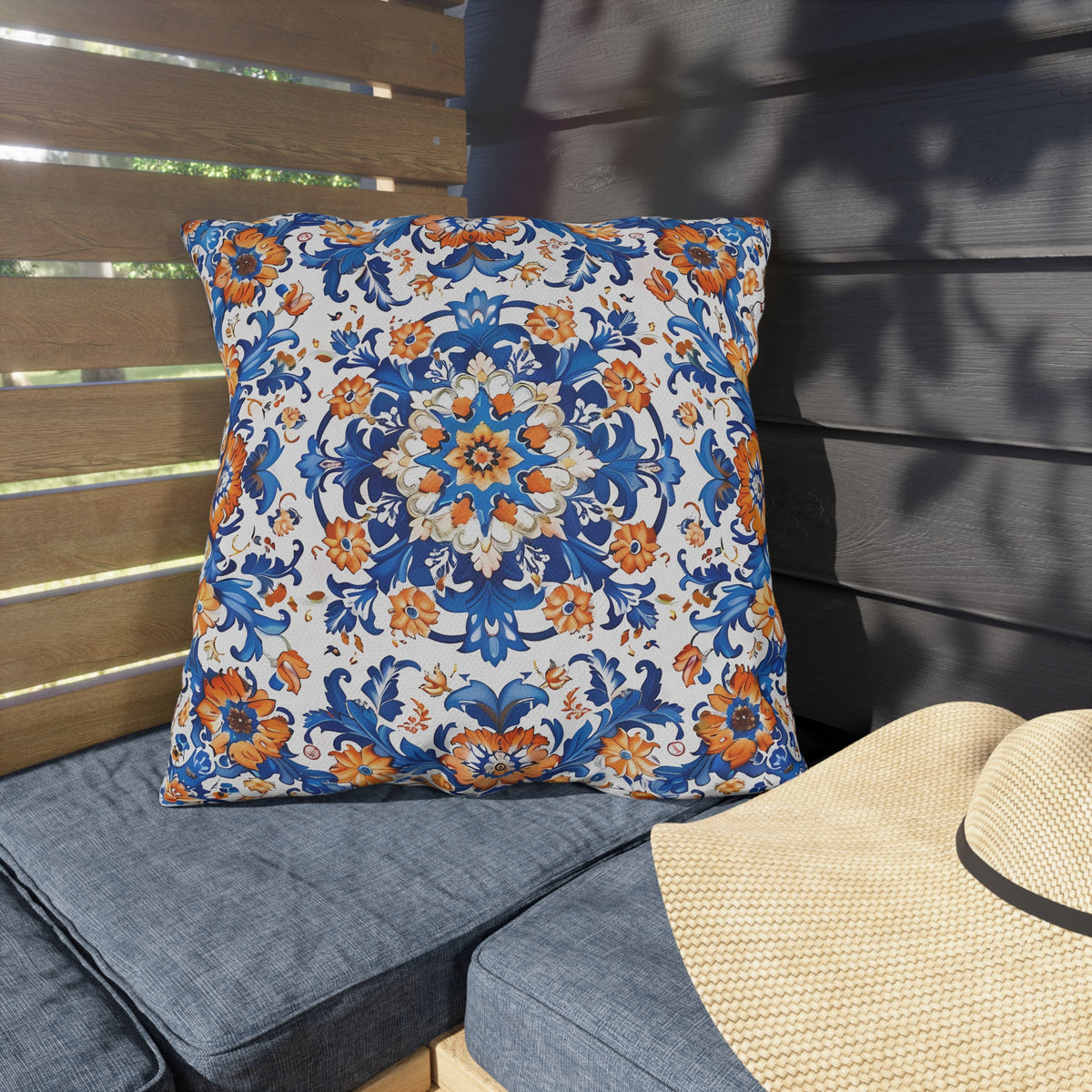 Sierra Blossom Square Outdoor Pillow - Spun Polyester - Double-Sided Print - UV-Resistant - Water-Resistant - Available in 3 sizes.
