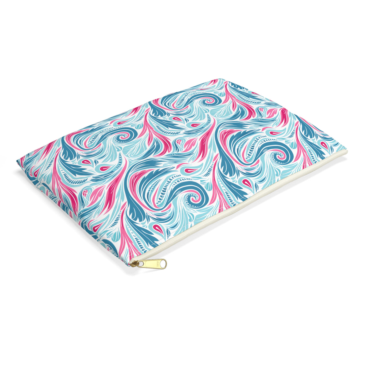 Teal Tide Twirl Accessory Pouch - Ride the Waves of Whimsy with Coastal Charm! Available in 2 sizes.