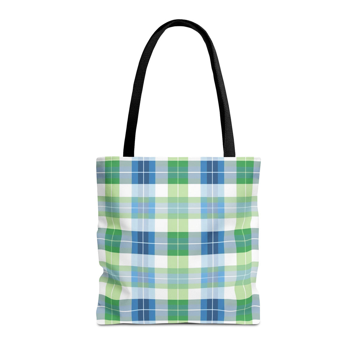 Spring Mist Plaid Tote Bag - Tote Your Essentials in Style - Fresh Plaid for Bright Days! Available in 3 sizes.