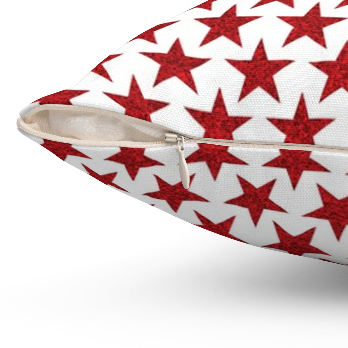 Star-Spangled Sparkle Square Throw Pillow - Spun Polyester - Double-Sided Print - Concealed Zipper - Available in 4 sizes.