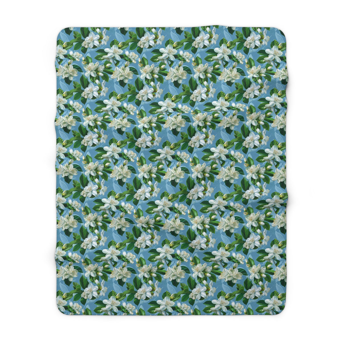 Jasmine Whisper Sherpa Fleece Blanket - Wrap Yourself in Floral Serenity - Softness and Style in Every Thread! Available in 2 sizes.