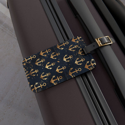 Golden Anchor Acrylic Luggage Tag - Set Sail in Style with Golden Anchor! Ahoy Mates!