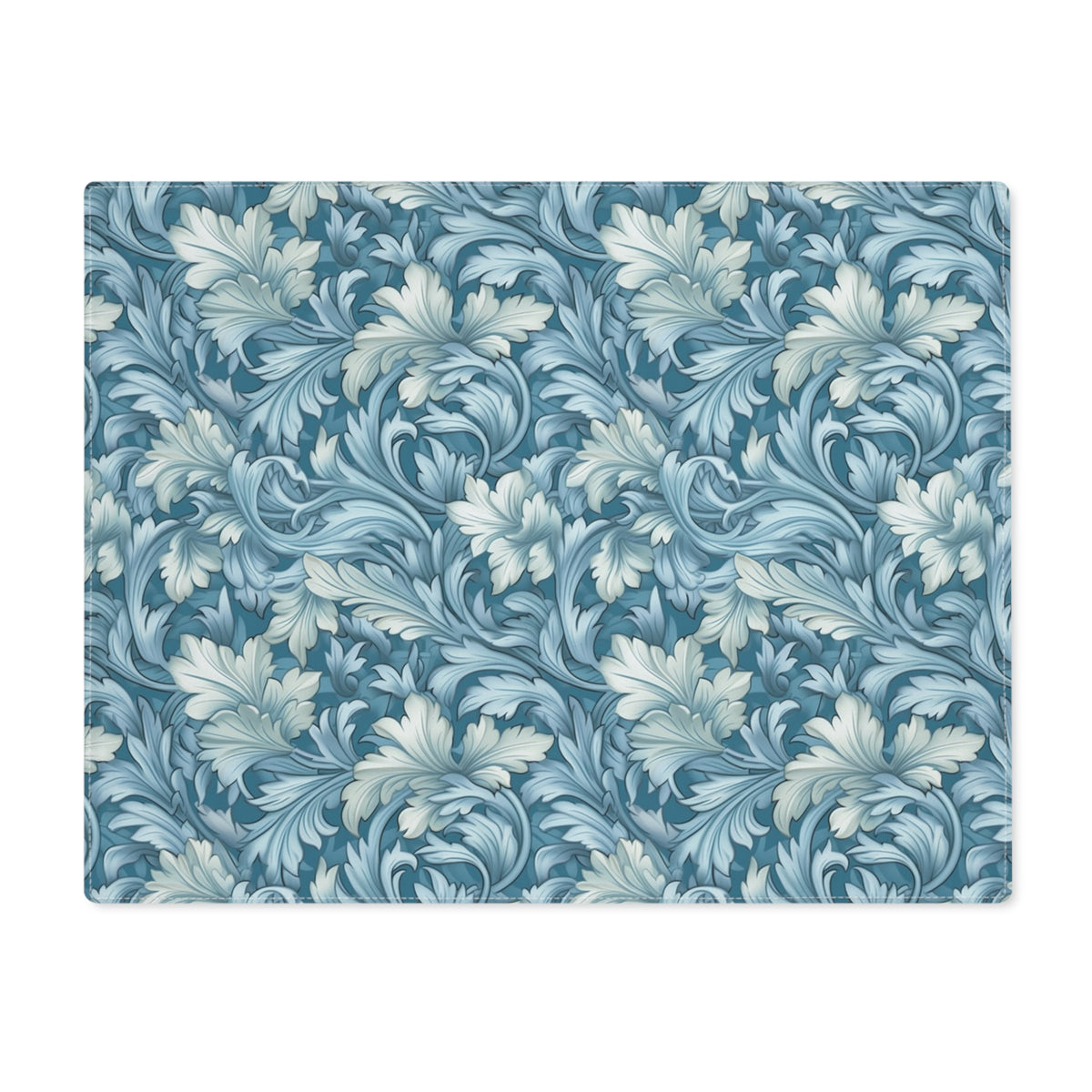 Soft Blue Leaf Tapestry Placemat - Elevate Your Dining with Tranquil Blue Elegance! Cotton Twill - 18" x 14"