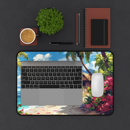 Bougainvillea Island Paradise Desk Mat (Desk Pad) - Escape to a Tropical Oasis with Every Task! Available in 3 sizes.