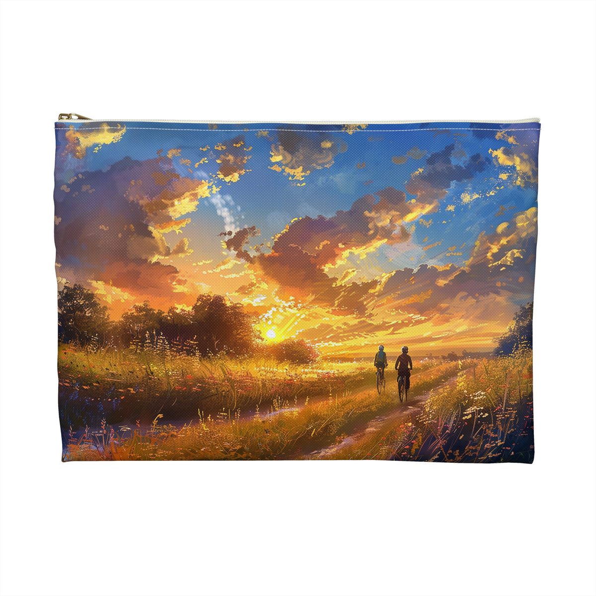 Golden Sunset Ride Accessory Pouch - Ride into the Sunset with Style and Adventure! Available in 2 sizes.
