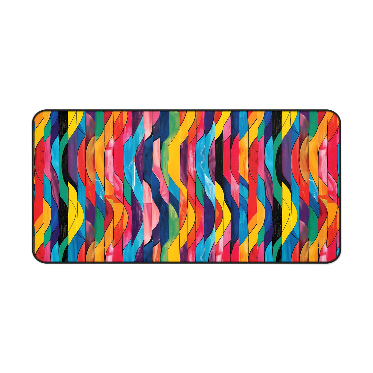 Retro Ripples Desk Mat (Desk Pad) - Colorful Vibes for Your Desk! Available in 3 sizes.