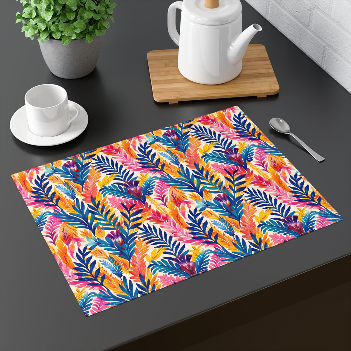 Fern-Tastic Whimsy Placemat - Whimsical Wonders at Your Table – Ferns in Full Bloom! Cotton Twill - 18" x 14"