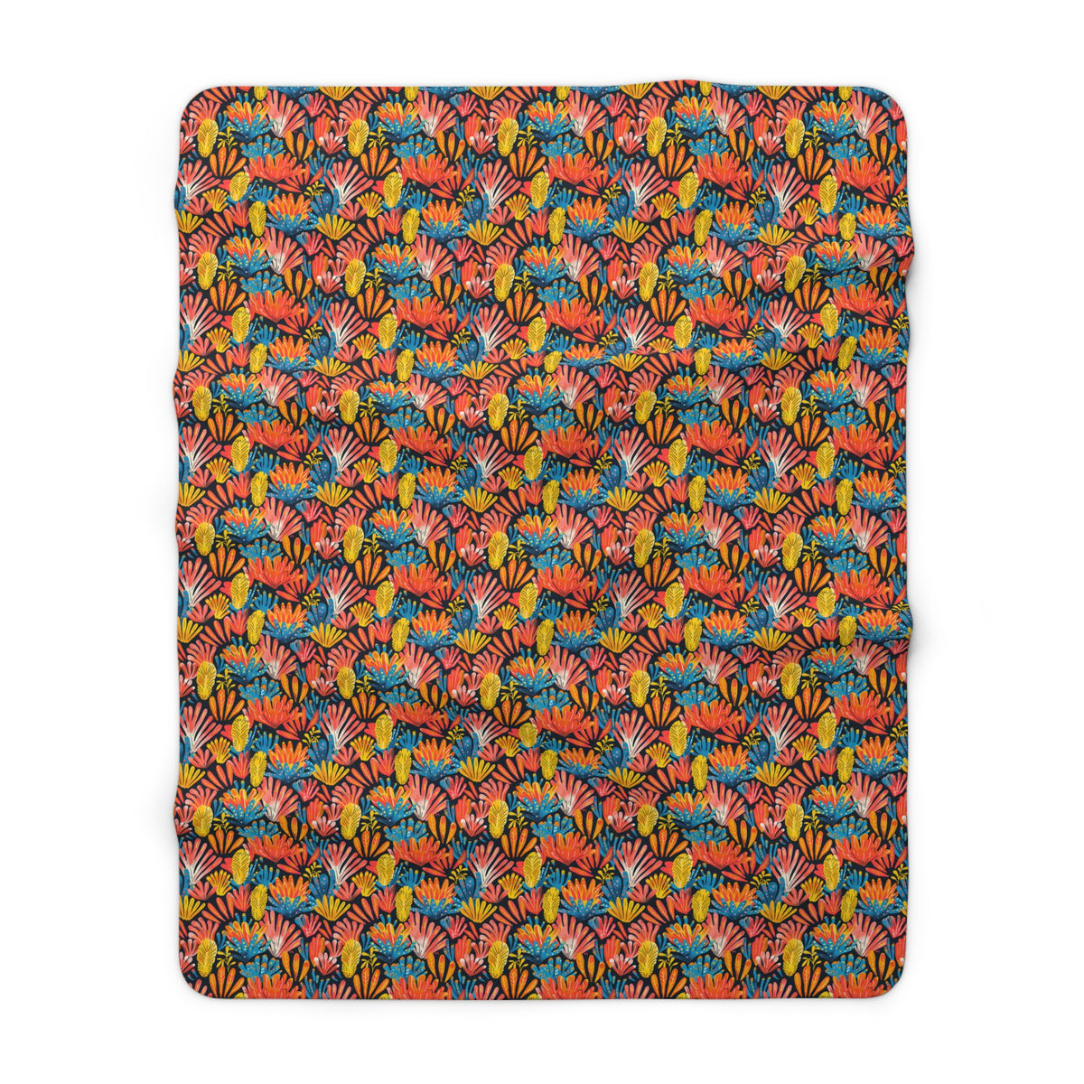 Coral Plume Sherpa Fleece Blanket - Wrap Up in Whimsy - Dive into Cozy Coral Comfort! Available in 2 sizes.