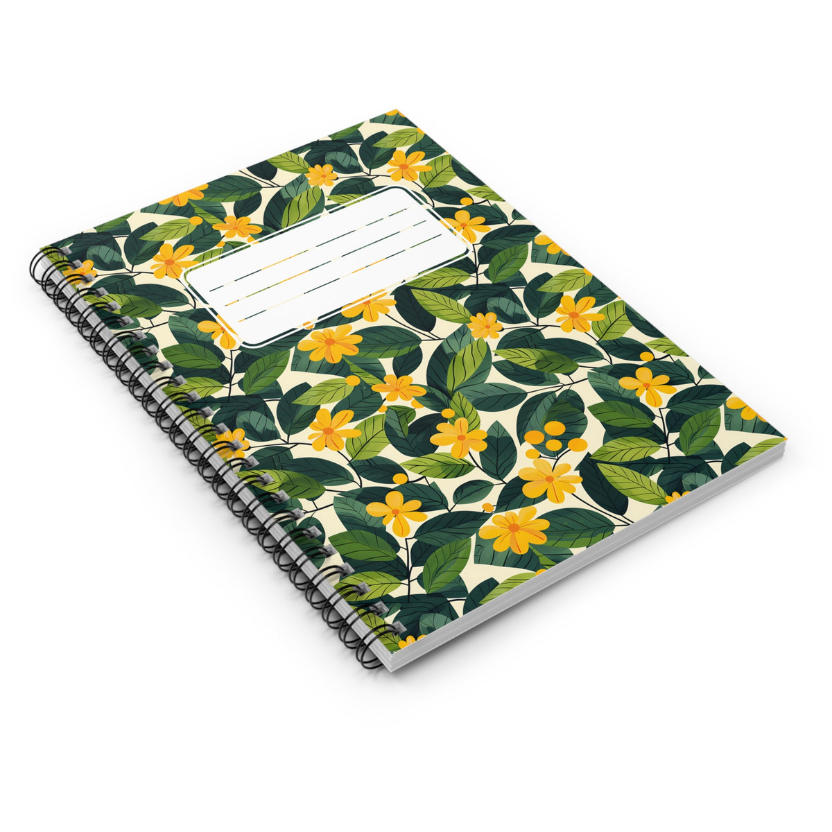 Sunshine Vines Chic Spiral Notebook - Ruled Line - A Notebook as Unique as You!