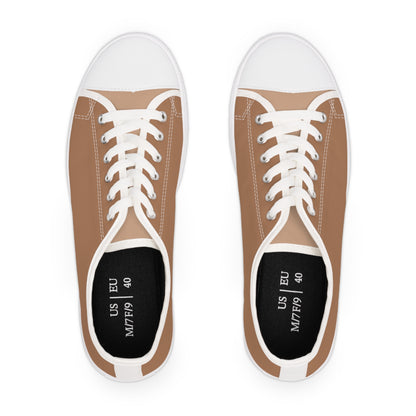 Cocoa Classic Ladies' Two-Tone Low Top Sneakers - Step Into Style – Where Classic Browns Meet Effortless Sophistication!
