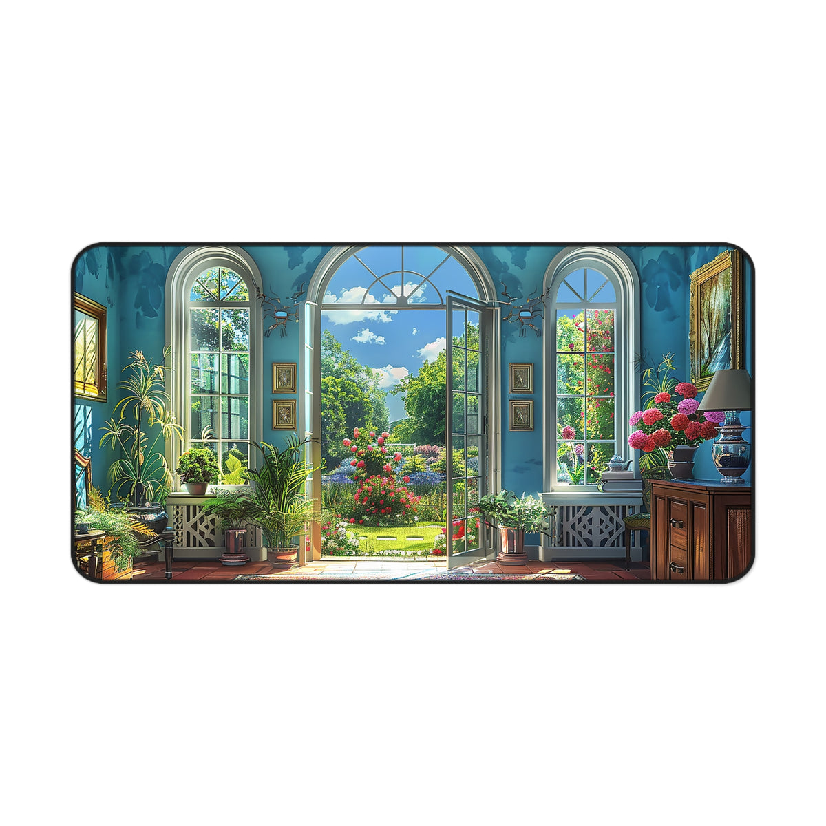 English Garden Room Elegance Desk Mat (Desk Pad) - Bring the Grandeur of the Garden Indoors! Available in 3 sizes.