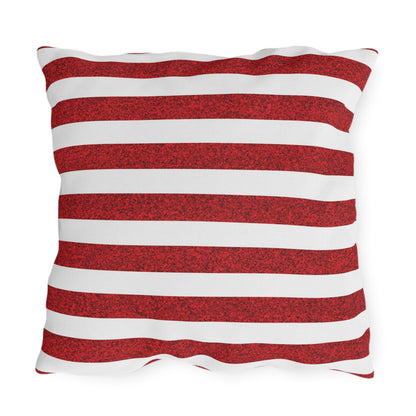 Sparkle Stripes Square Outdoor Pillow - Spun Polyester - Double-Sided Print - Concealed Zipper - Available in 3 sizes.