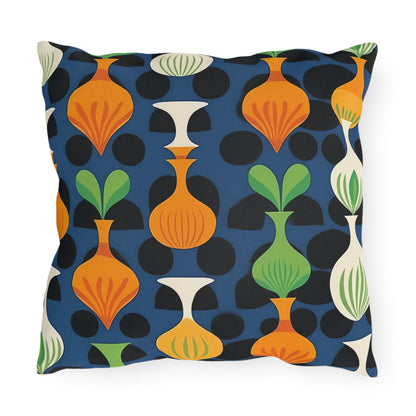 Mod Floating Vases Square Outdoor Pillow - Spun Polyester - Double-Sided Print - UV-Resistant - Water-Resistant - Available in 3 sizes.