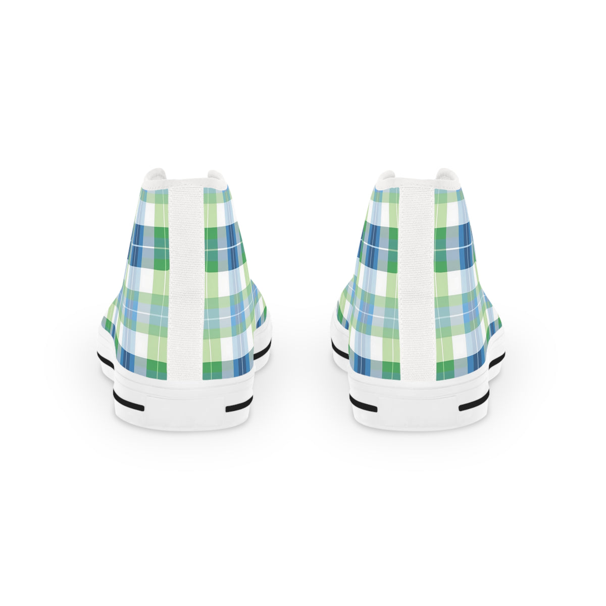 Spring Mist Plaid Men's High Top Sneakers - Elevate Your Step - Step into the Mist!